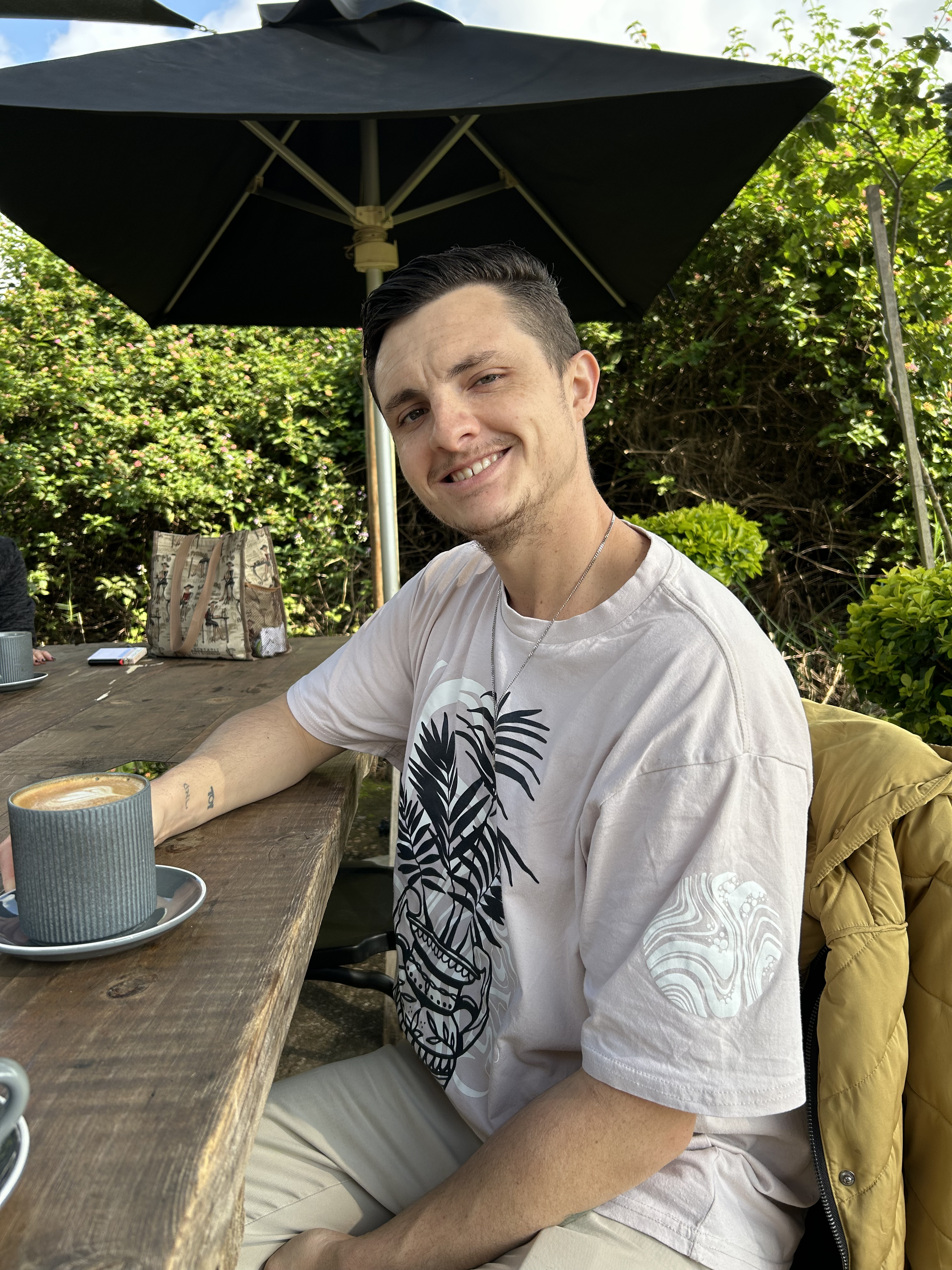 Hannah and Mitchell on their coffee date